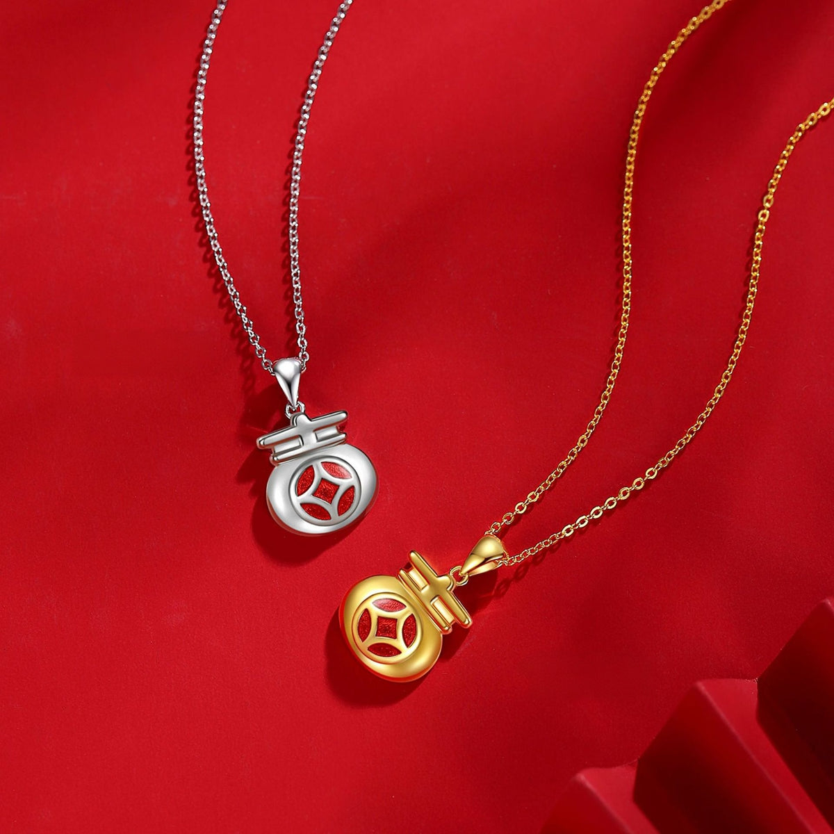 Lucky Fortune Pouch 925 Sterling Silver Necklace-Embrace Good Fortune