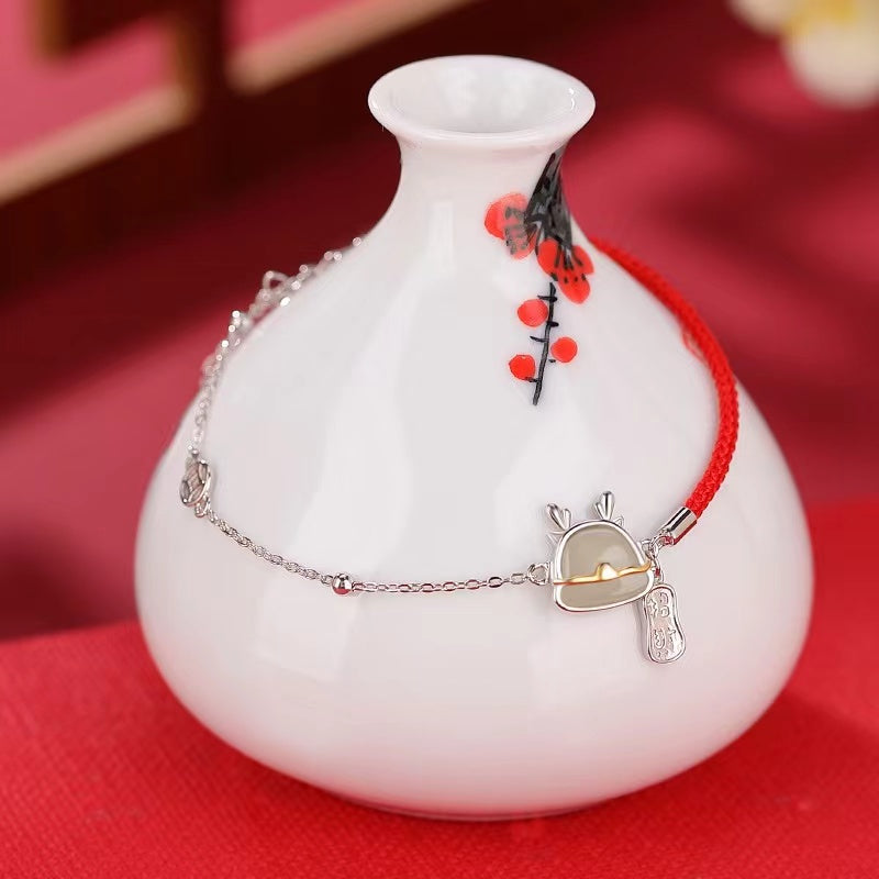 Zodiac Dragon Silver Bracelet-Luck Prosperity