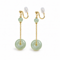 Nephrite Jade Peace Knot Drop Earrings-Timeless Serenity