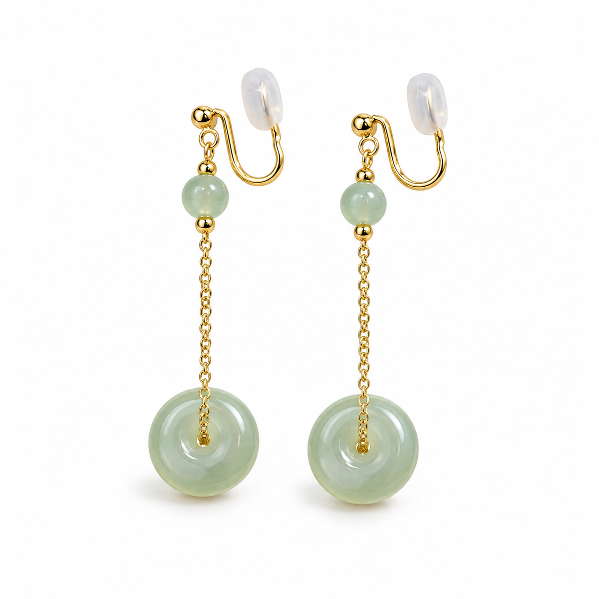 Nephrite Jade Peace Knot Drop Earrings-Timeless Serenity