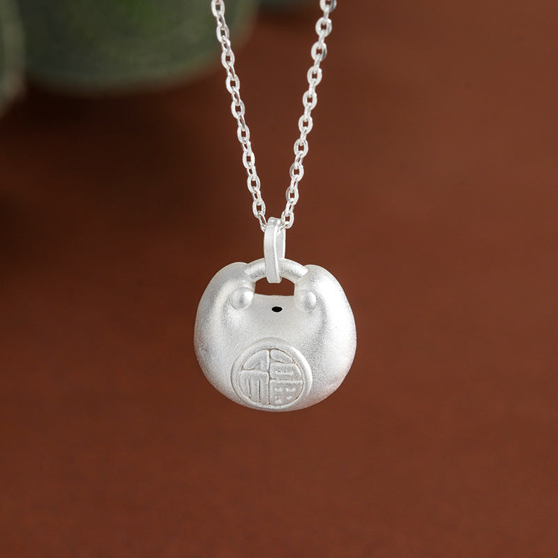 Longevity Blessing Lock Silver Necklace – Peace, Love & Lasting Happiness