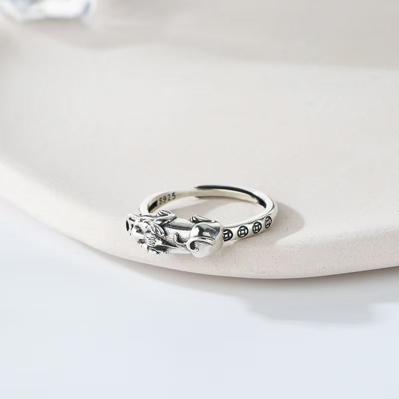 Resolute Guardian Pixiu Sterling Silver Ring