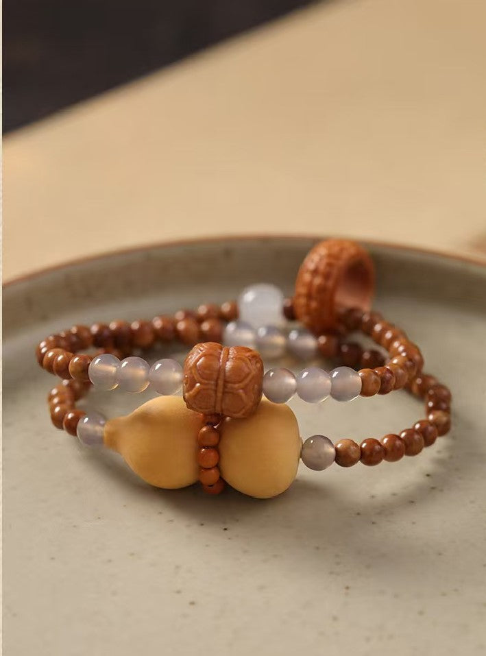 Gourd & Lotus Blessing Bodhi Bracelet–Wealth and Harmony