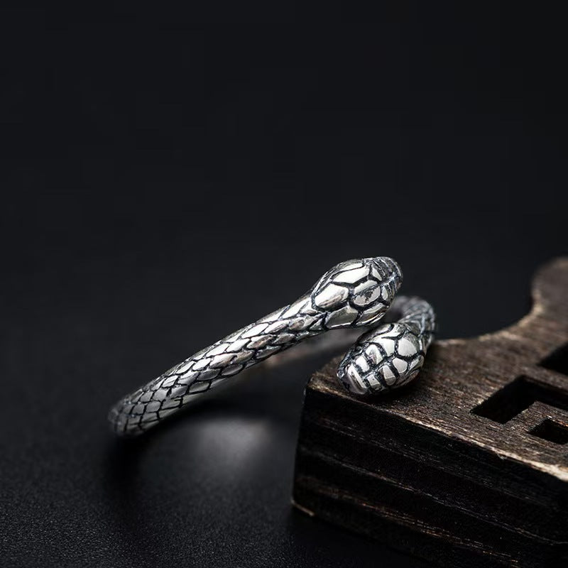 Vintage Snake Silver Ring-transformation & protection