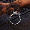 Silver Pixiu Red Agate Ring-Attract Luck