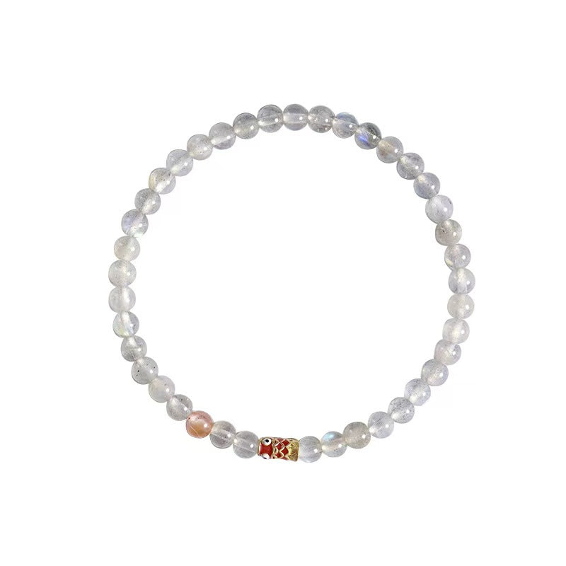 Wealth Koi Fish Moon Stone Bracelet-Prosperity Luck