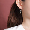 Silver Lotus Flower Pearl Earrings-Peace and Harmony