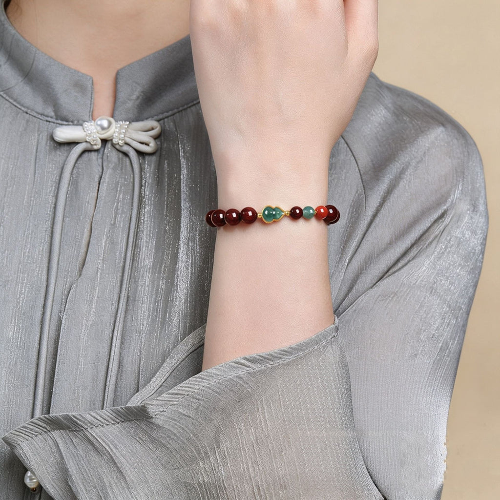 A Turn of Fortune-Purple Sandalwood Jade Gourd Bracelet