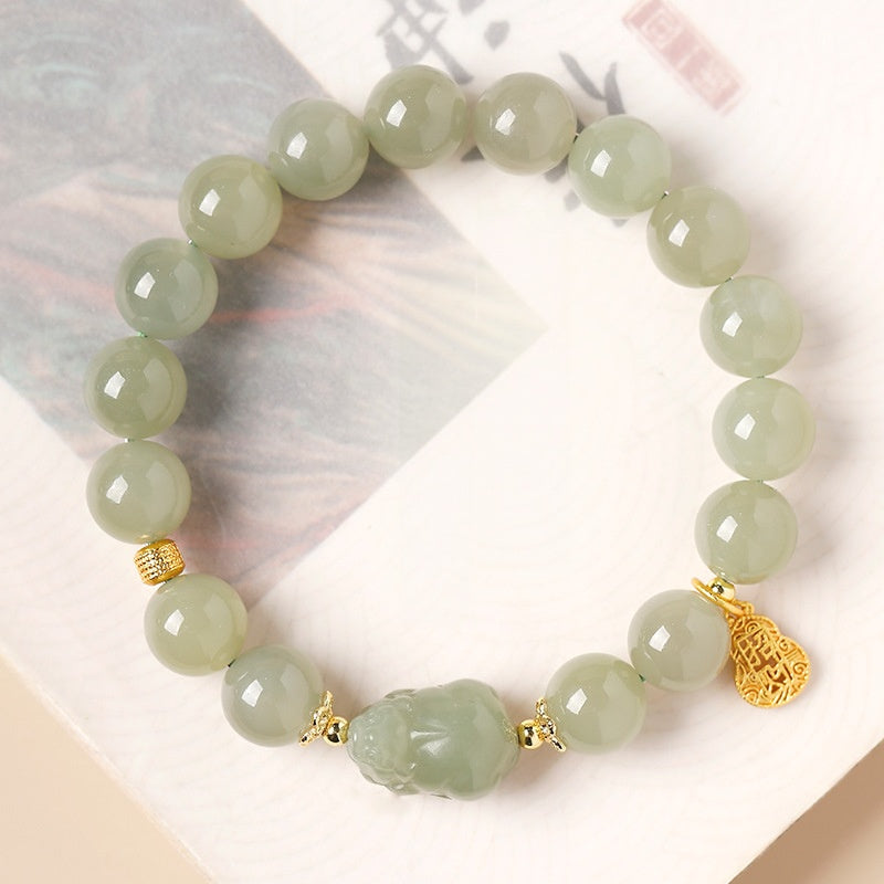 Hetian Jade Pixiu Bracelet-Steady Fortune