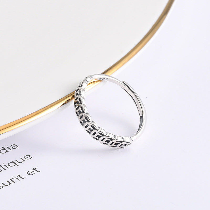 Wealth Coin 925 Sterling Silver Ring-Serene Prosperity