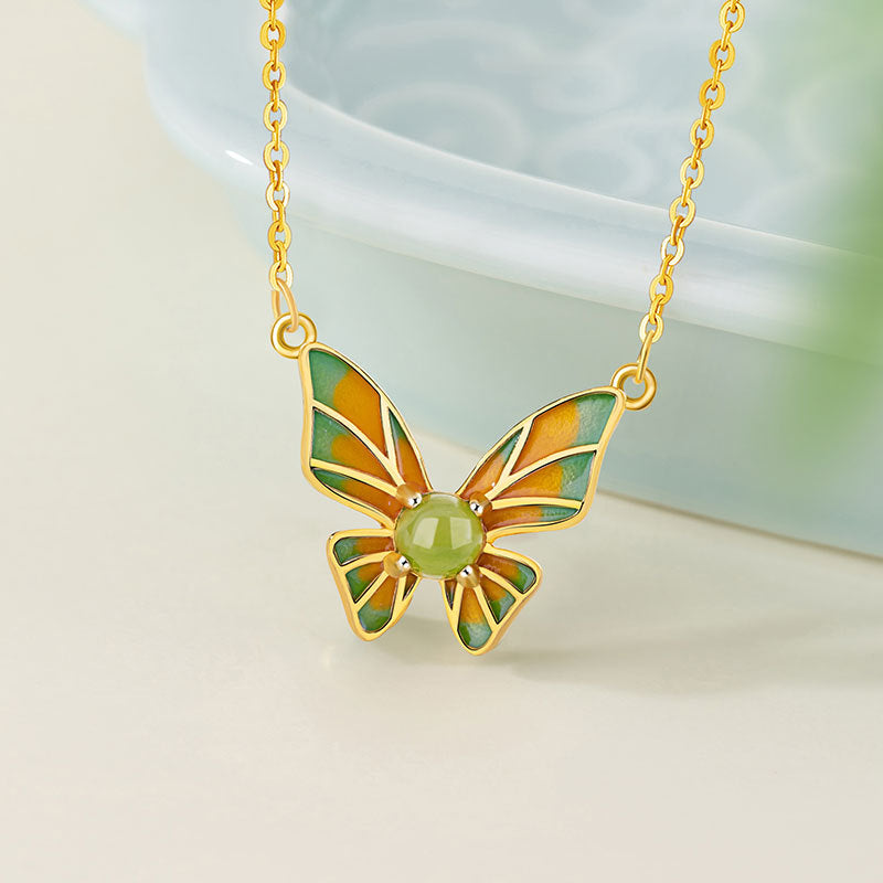 Butterfly Nephrite Jade Necklace-Gentle Transformation