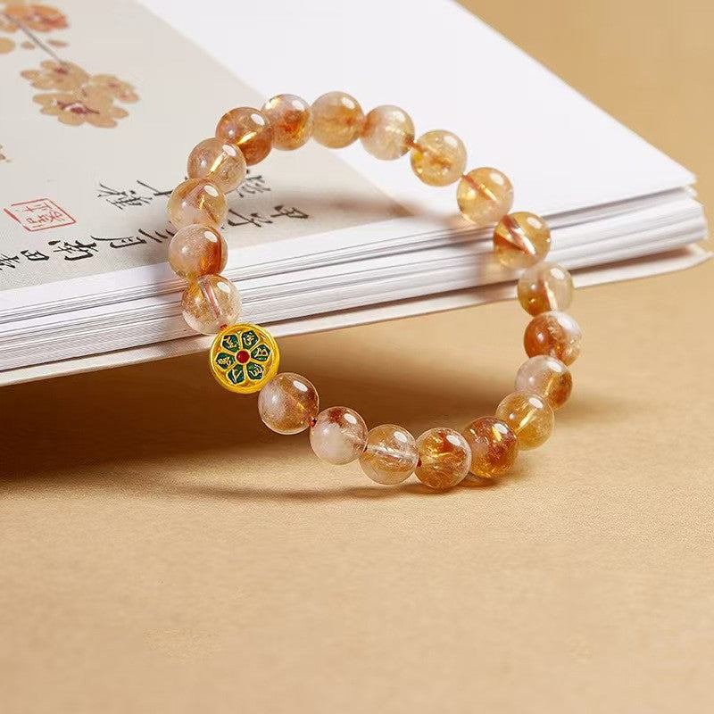 Tibetan Six True Words Citrine Bracelet-Attracts Wealth and Protection