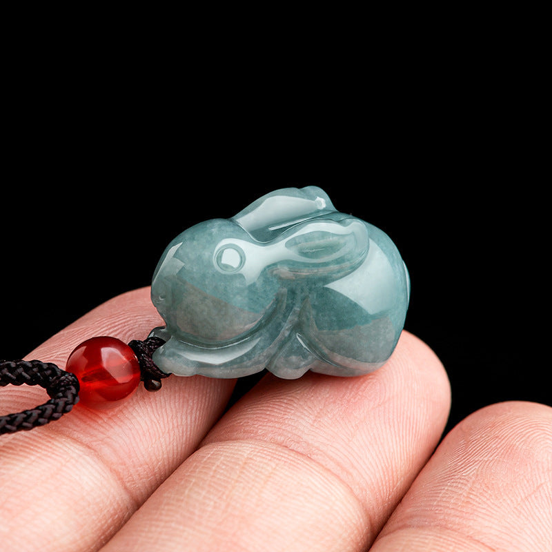Gentle Fortune Jade Rabbit Pendant Necklace