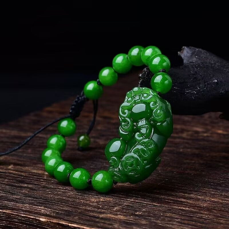 Pixiu Nephrite Jade Bracelet-Wishes for Prosperity