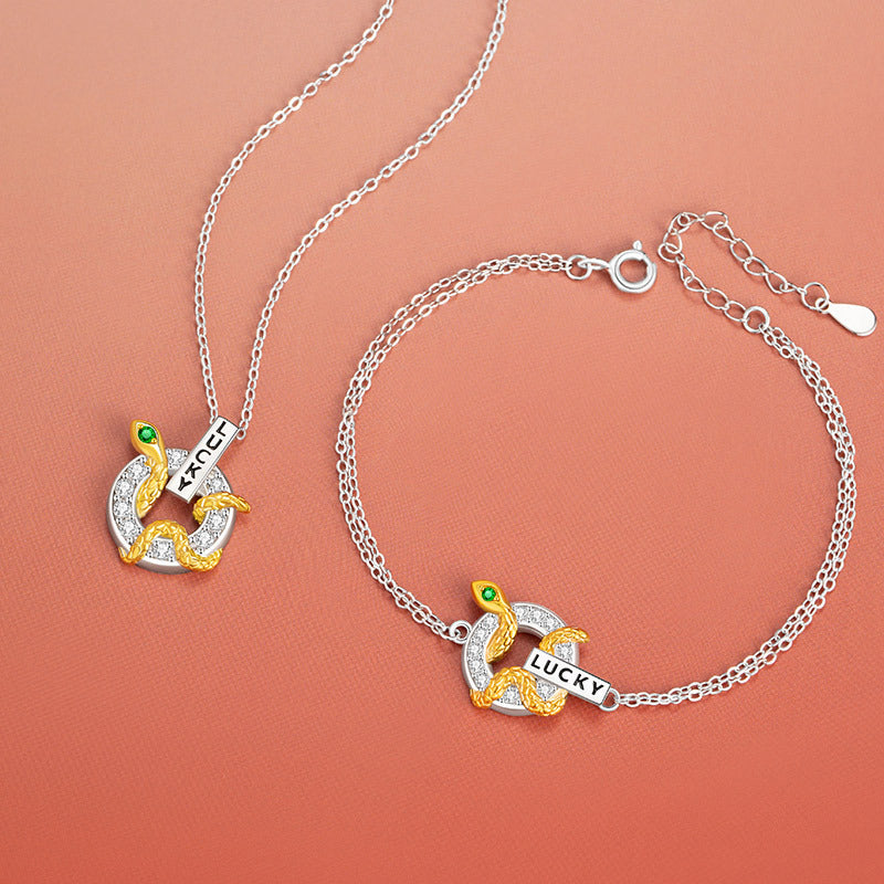 Snake Circle Necklace-Wisdom & Good Fortune