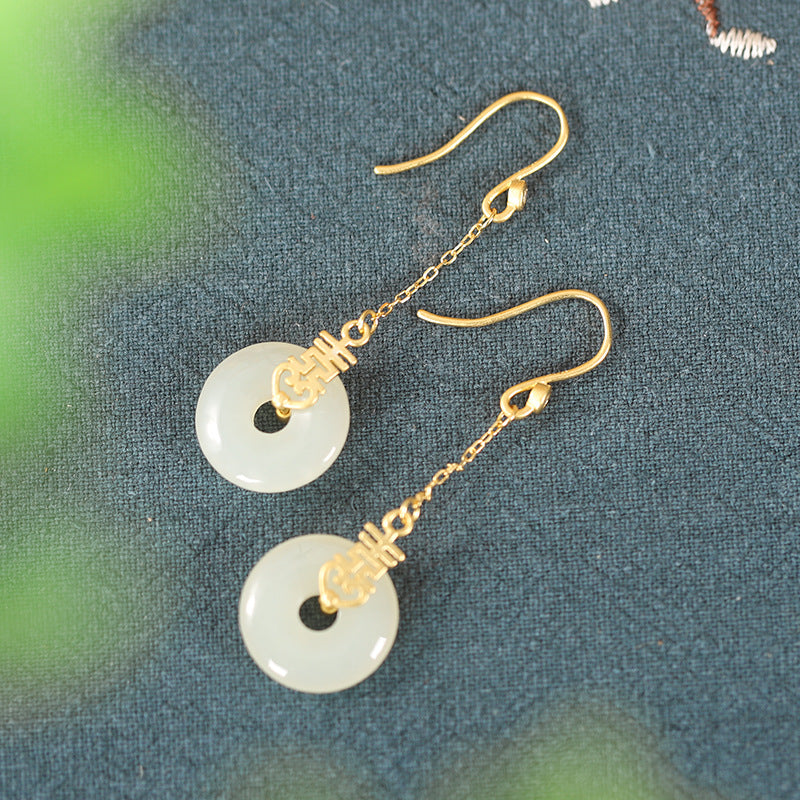 Double Happiness Nephrite Jade Drop Earrings-Joy Shared