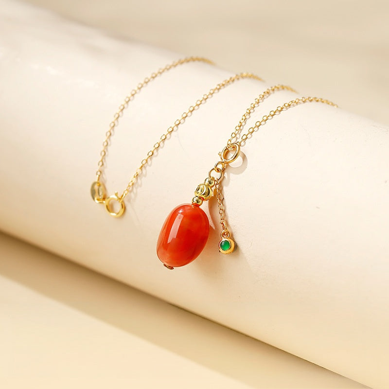 Fortune by Your Side-Red Jade Jadeite Necklace