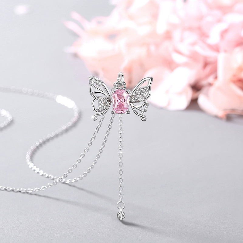 Moving Butterfly Sterling Silver Necklace-A Flutter of Love