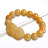 Wealth Guarding Pixiu Golden Silk Jade Bracelet