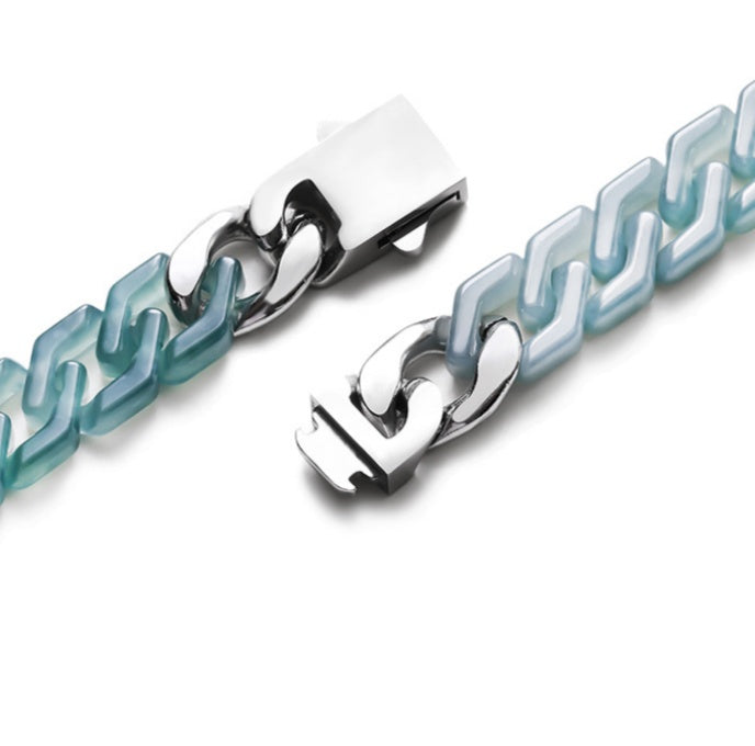 Blue Jade Cuban Bracelet-Confidence Connection