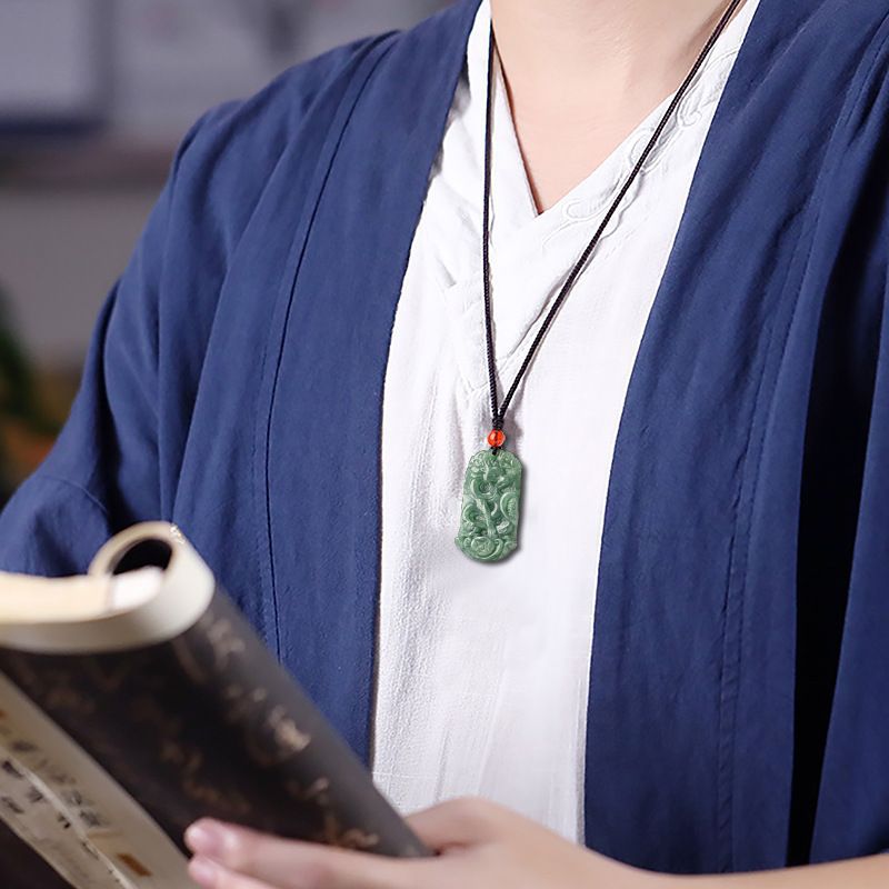 Dragon & Phoenix Couple Jade Pendant Set-Love, Harmony & Lasting Blessings