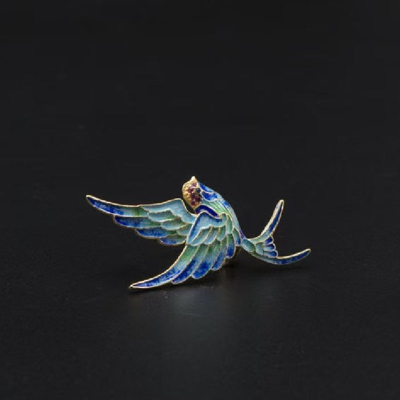 Cloisonne Swallow Pendant Necklace – Symbol of Hope, Freedom & Elegance