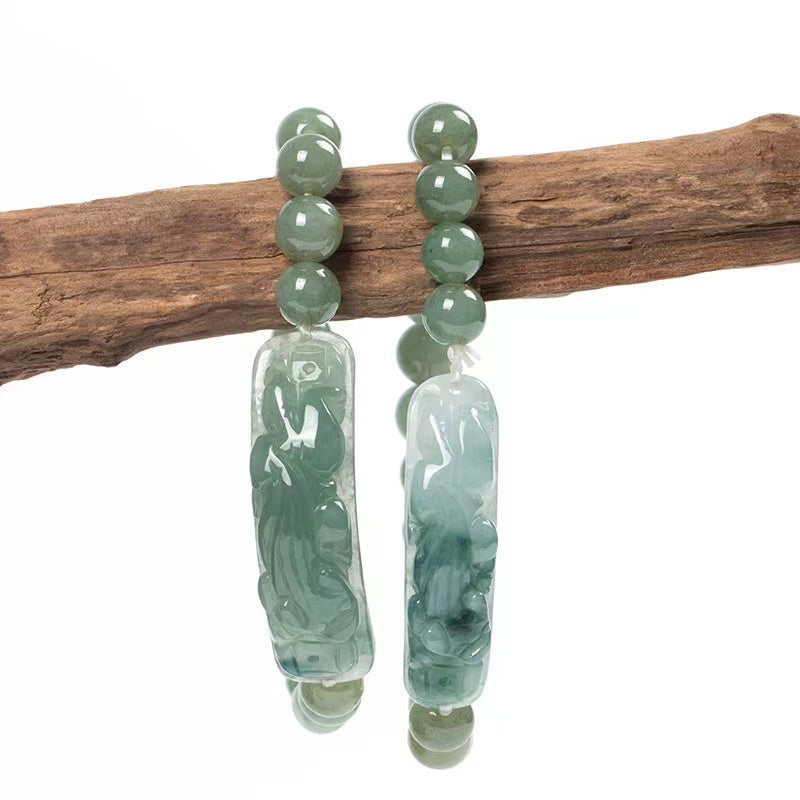 Wealth Pixiu Natural Green Jade Bracelet-Attract Luck