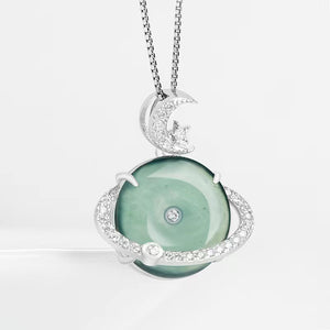 Peace Buckle Ice Jade Pendant Necklace