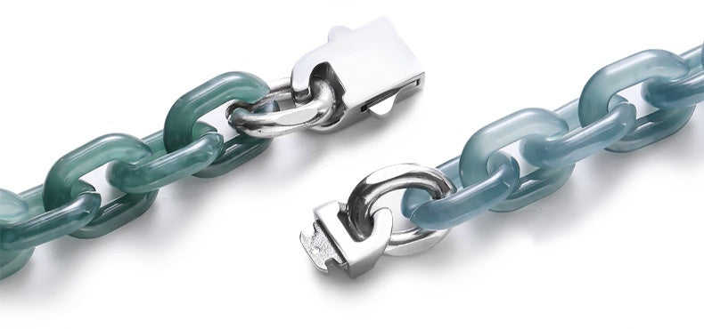 O-Link Natural Jade Cuban Bracelet-Balance, Connection