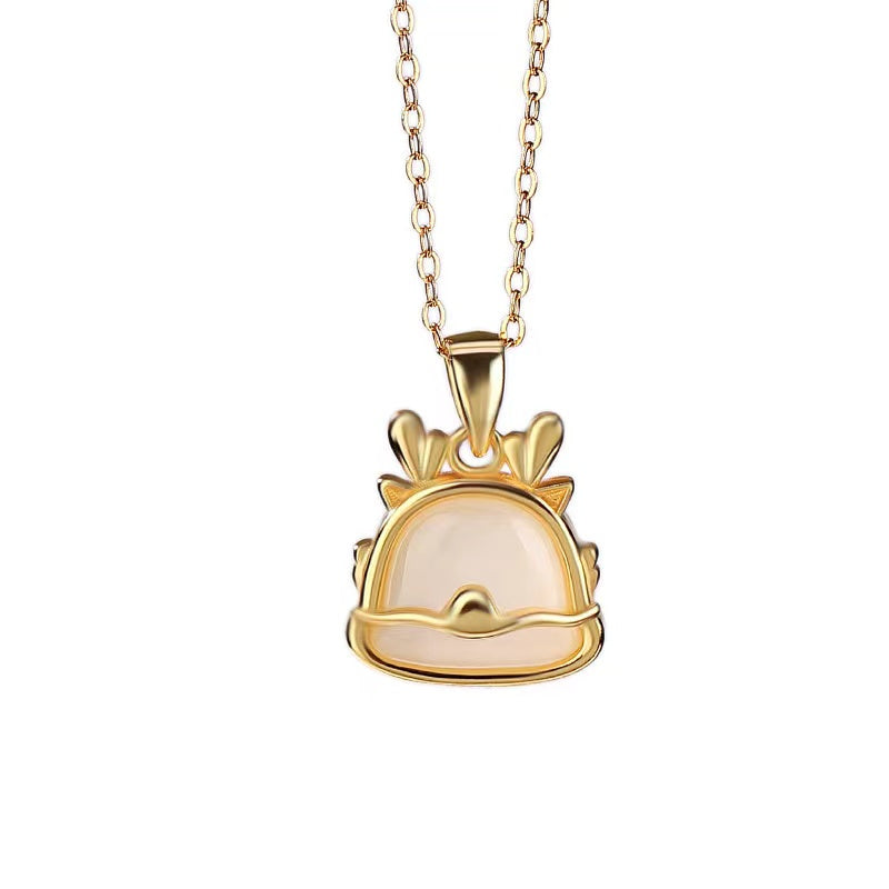 Dragon Year White Jade Necklace-Fortune Prosperity