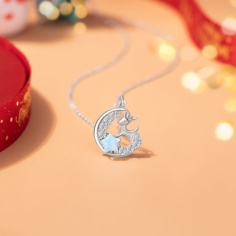 Reindeer Moon Sterling Silver Necklace-With You Always