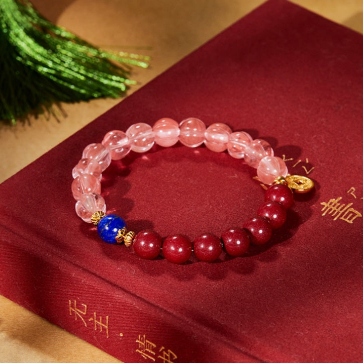 S925 Silver Peace Roundel Lapis Lazuli Bracelet-Gentle Blessing
