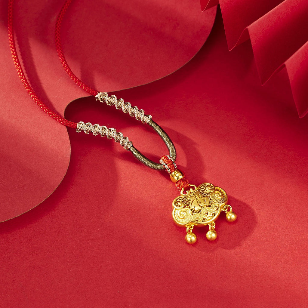 Feng Shui Long Life Locks Pendant Necklace