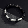 999 Sterling Silver Bamboo Bracelet – Black Obsidian Men’s Bracelet for Success & Steady Growth