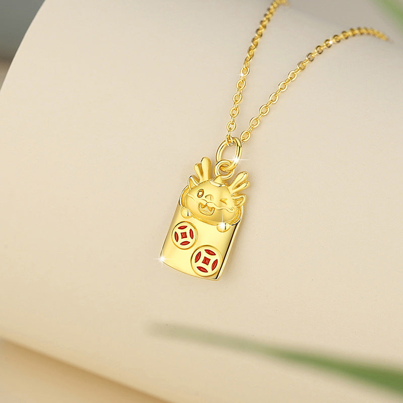 Little Dragon Coin Necklace-Good Wishes Ahead