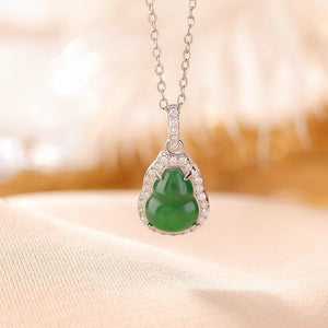 Calabash Jade Pendant Necklace-Good Fortune and Prosperity