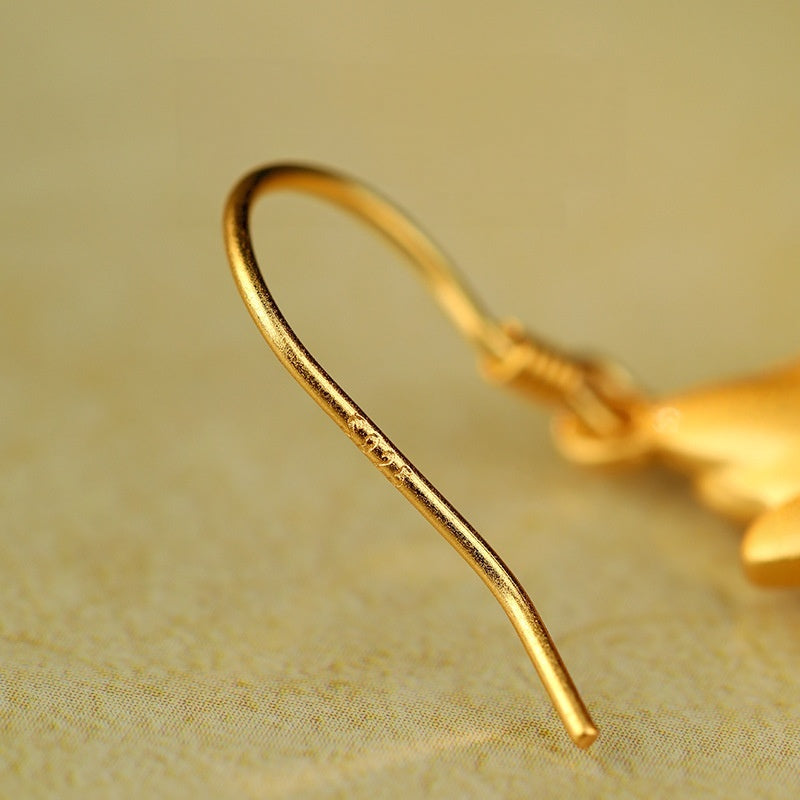 Lotus Nephrite Jade Drop Earrings-Unblemished Grace