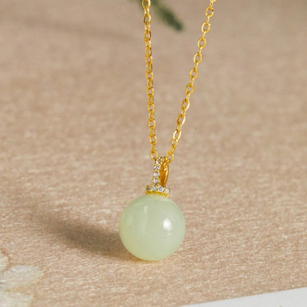 Nephrite Jade Full Blessing Pendant Necklace