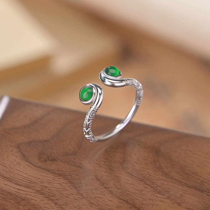 Naturroter Achat 925er Silber Feng Shui Glücksring