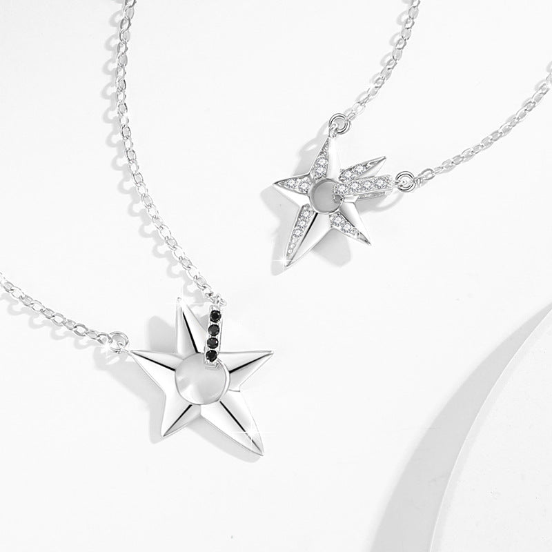 Star Sterling Silver Couple Necklaces-You Still Shine