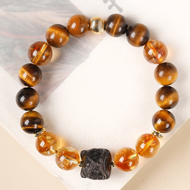 Guardian Lion Citrine Bracelet-Courage, Focus & Steady Confidence