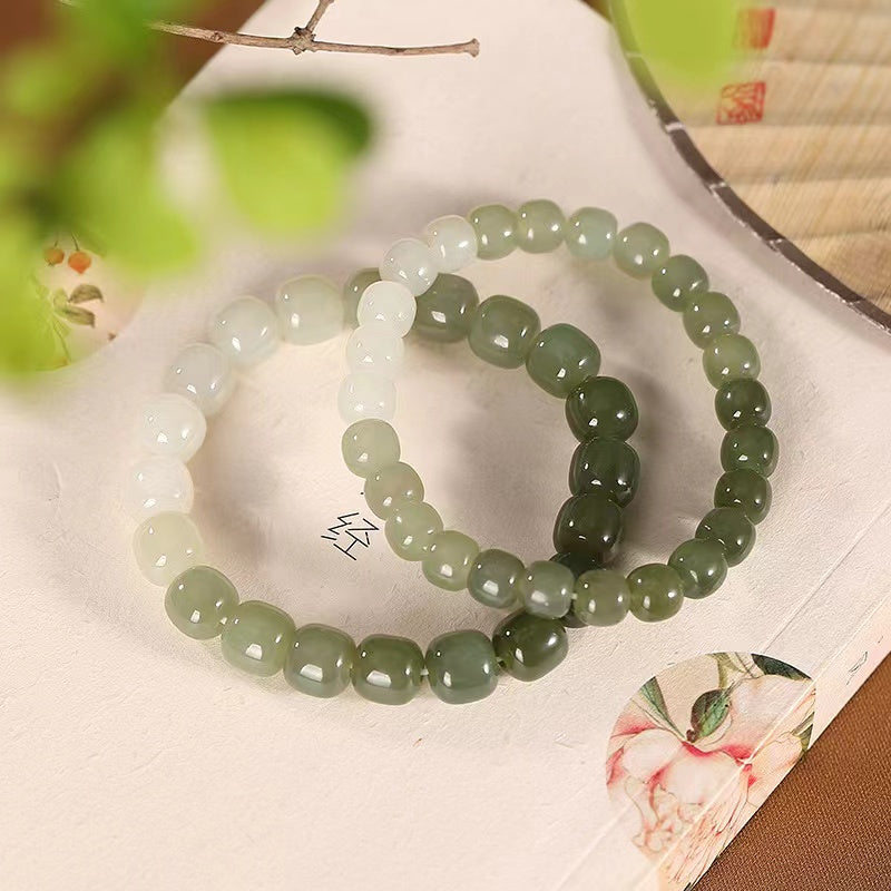Barrel Beads Jadeite Bracelet-Inner Peace