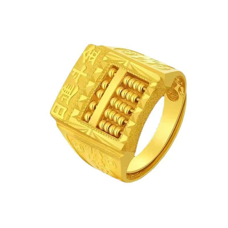 Golden Abacus Raking In Money Daily Ring -Wealth&Prosperity