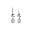 White Jade Lotus Silver Earrings-Inner Peace