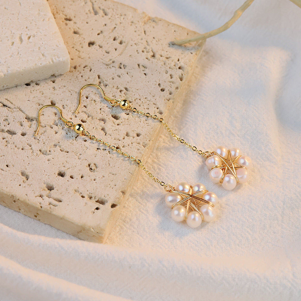 Freshwater Pearl Bird's Nest Drop Earrings-Radiant Grace