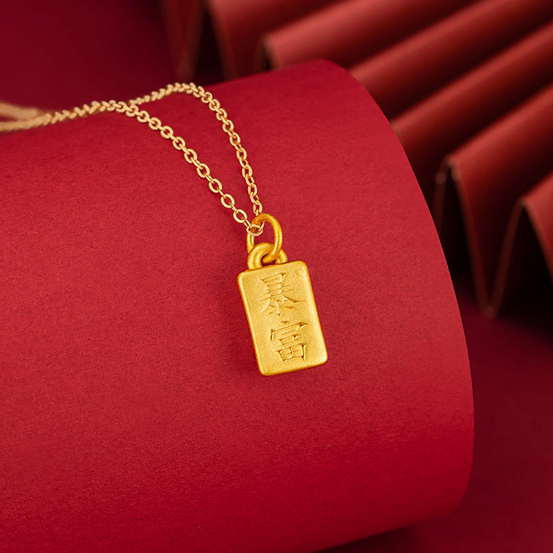 Gold Bar Necklace-A Wish for Prosperity
