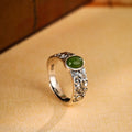 Auspicious Cloud Nephrite Jade 925 Sterling Silver Ring-Gentle Grace