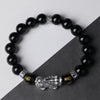 Mystic Guardian Pixiu Obsidian Bracelet in 999 Fine Silver