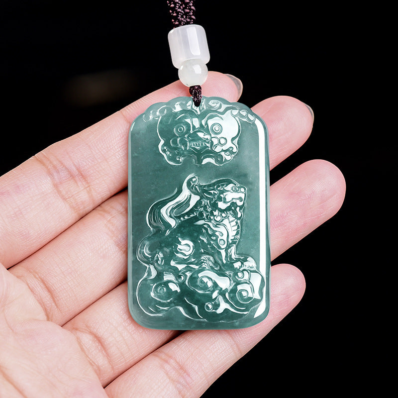 Natural Jade Pixiu Prosperity Pendant-Wealth, Protection & Good Fortune