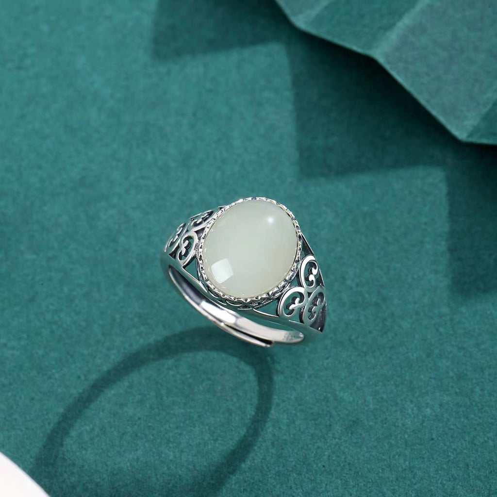 Natural Red Agate Silver Ring-Emotional Balance